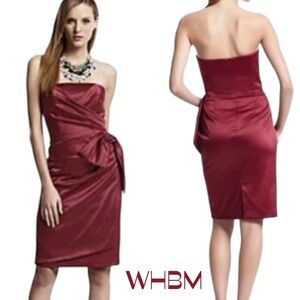 White House Black Market Burgundy Strapless Dress NWT Size 0